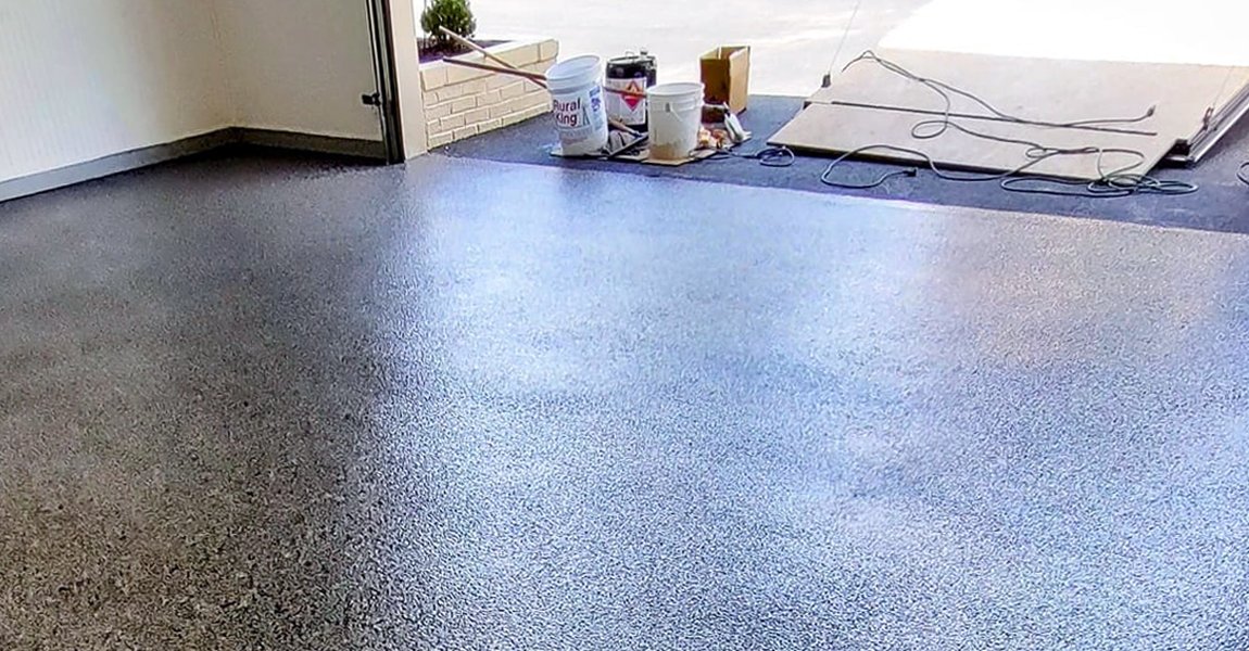 Completed epoxy basement floor in Delaware, OH