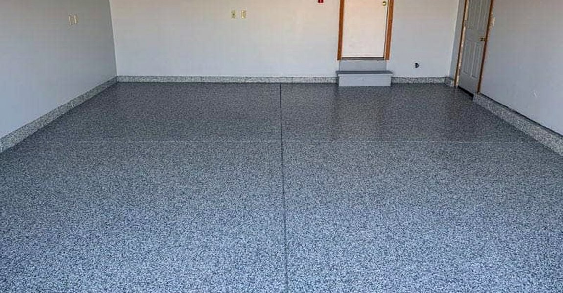 Completed epoxy basement floor in Delaware, OH