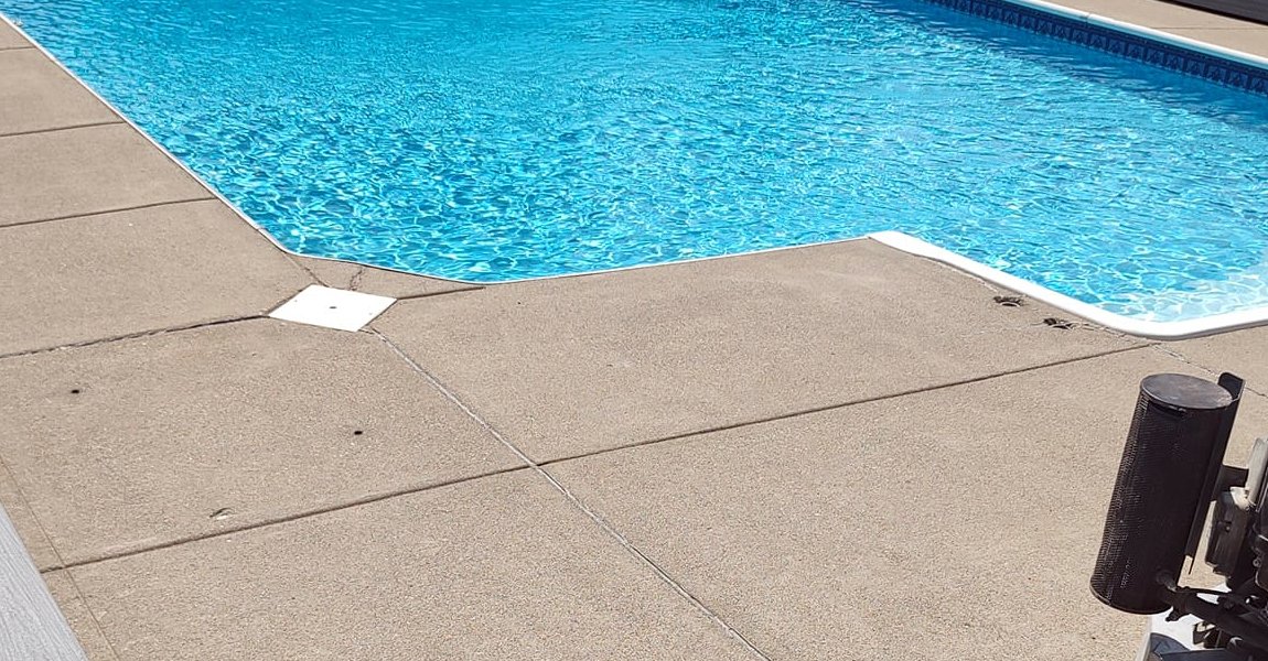 Garage floor before epoxy coating in Central Ohio