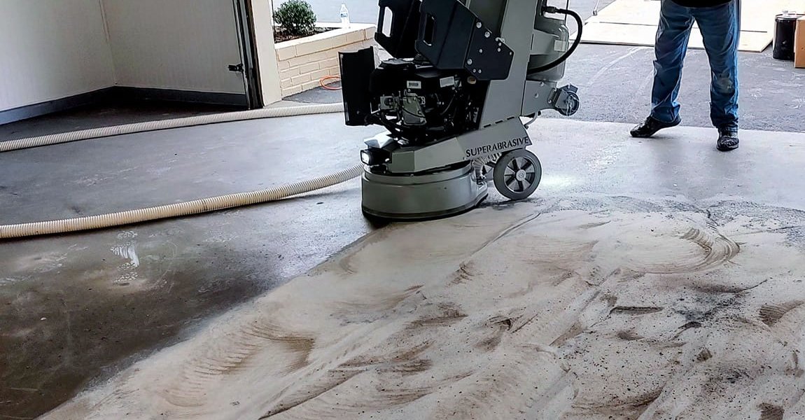 Basement floor before epoxy coating in Delaware, OH