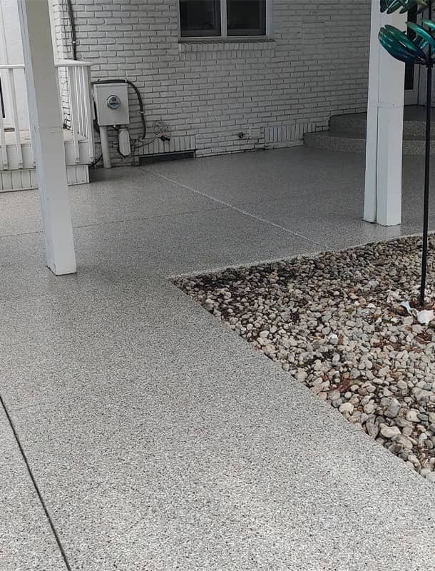 Outdoor concrete coating on a patio in Lewis Center, OH