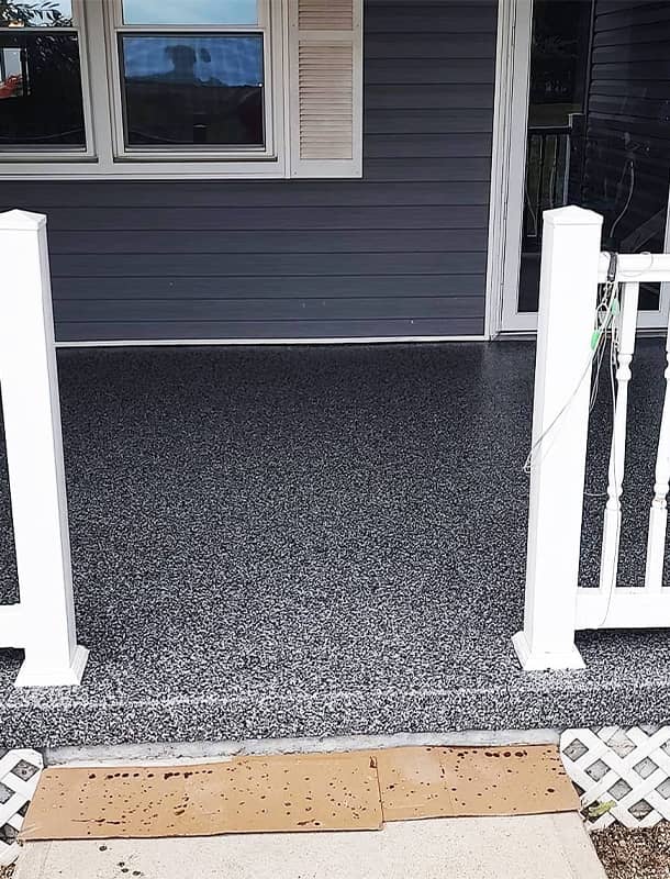 Finished outdoor floor coating project in Central Ohio