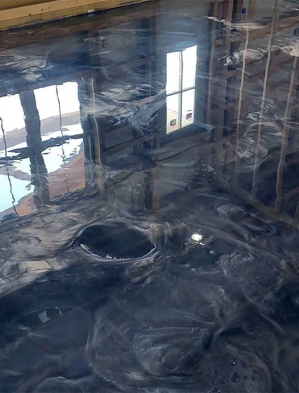 Pearl finish epoxy floor coating in Central Ohio